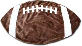 Brown and White Football Baby Blanket