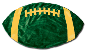 Green and Gold Football Baby Blanket