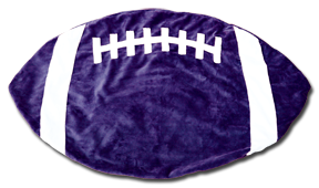 Purple and White Football Baby Blanket